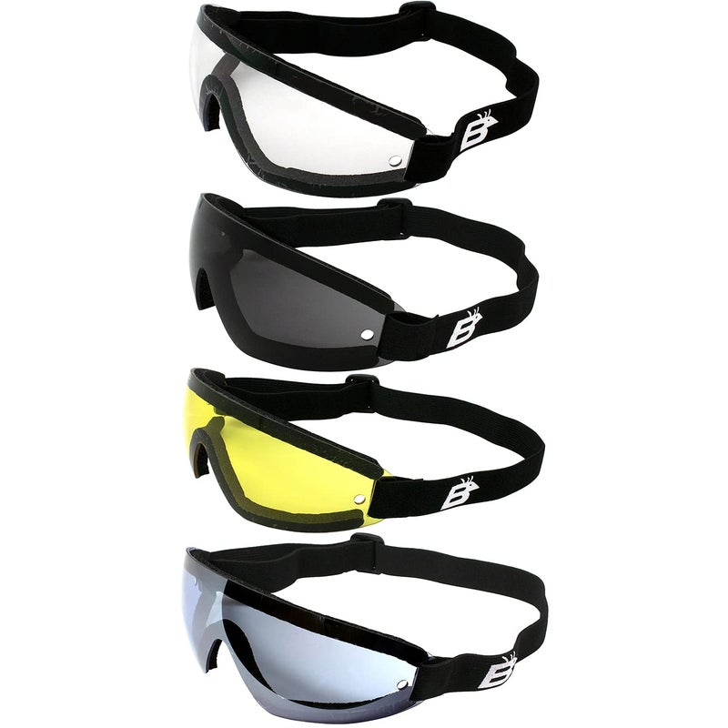 Birdz Eyewear Wing Series Goggles (Clear, Blue, Yellow, Smoke Lens) - Set of 4 - Image 1